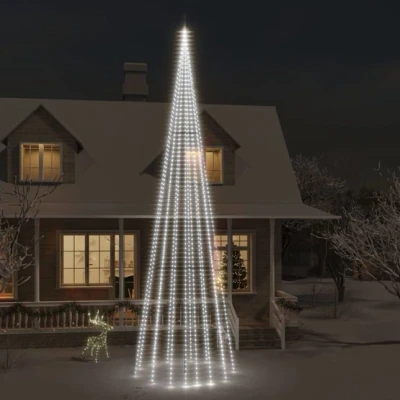 Bild av VidaXl Julgran På Flaggstång Kallvit 1134 Leds 800 Cm