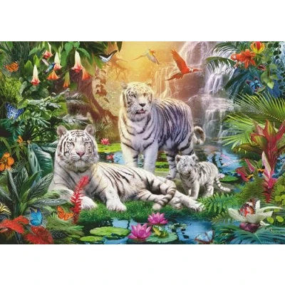 Bild av Ravensburger 12000886 White Tiger Family pussel 1000 bitar för vuxna och barn från 14 år uppåt, djurpussel
