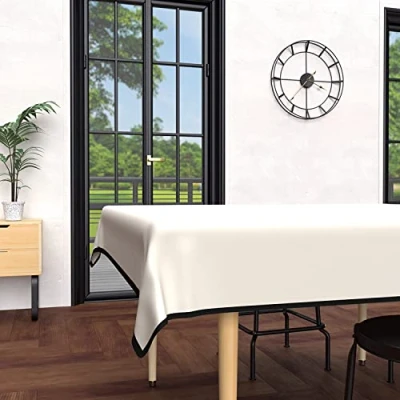 Bild av Nappe rectangle anti tâches en microfibre lavée 140x300 cm BOHEME lin, par Soleil d&#039;Ocre