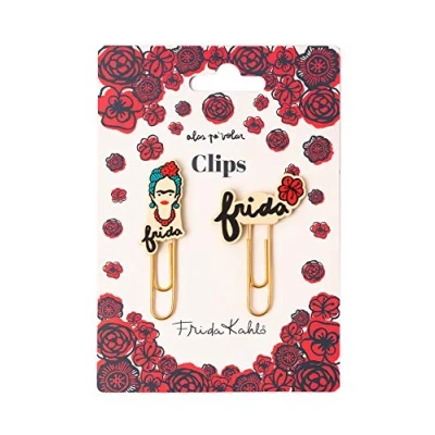 Bild av Grupo Erik Frida Kahlo Pack Of 2 Paper Clips With Topper Cute Bookmarks Coloured Funny Bookmark Gifts Cool