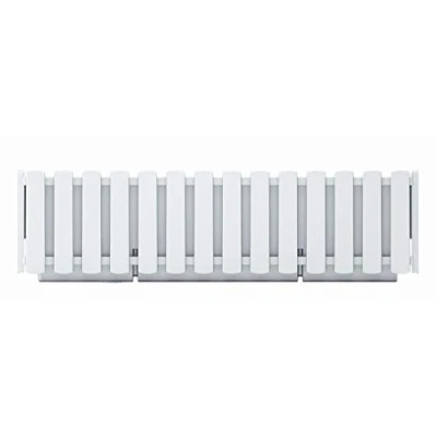 Bild av Prosperplast Boardee Fencycase blomlåda, balkonglåda, blomkruka, växtlåda, rustik design för inomhus och utomhusbruk (580 mm längd, vit)