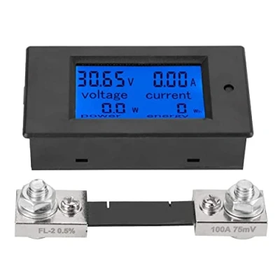 Bild av DC 6,5 100V 0 100A Digital strömspänningsmultimeter Effekt Energimätare LCD Volt Amp Mätare Amperemeter Voltmeter med strömshunt (100A strömshunt)