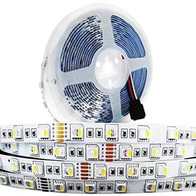 Bild av Tesfish 24V LED Remsa Ljus, 4 i 1 RGBW RGB + vit 6000K 5M Strip med Blandade Färger SMD 5050 IP20 300 Lights Ljus för Sovrum, Köksdekoration