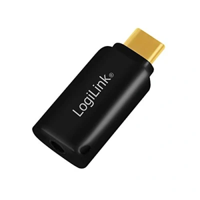 Bild av LogiLink UA0356 USB (typ C) ljudkort (3,5 mm TRRRS kontakt) med integrerad digital analog omvandlare (DAC) för Hi Fi Quality Sound