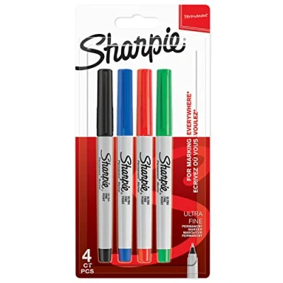 Bild av Sharpie permanenta märkpennor Ultrafin spets Blandade klassiska färger 4 stycken