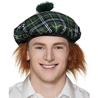Bild av Boland Basker Mister Tartan, mössa med hår, rutmönster, skotskrutig kostym, tillbehör, karneval, temafest
