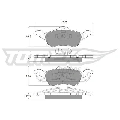 Bild av TOMEX brakes TX 12 17 Jeu de plaquettes frein Essieu avant FORD: Focus Mk1 3/5 portes, Break, Berline