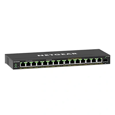 Bild av NETGEAR GS316EPP Switch 16 Port Gigabit Ethernet LAN PoE Plus (med 15x 231W och 1x SFP, hanterad nätverkswitch med IGMP Snooping, QoS, VLAN, fläktlös)