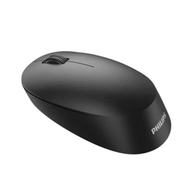 Bild av PHILIPS SPK7307B trådlös mus, 2,4 GHz, USB mottagare, tvåhänt form (höger och vänsterhänta användare), tyst klick, 1600 DPI, smart energisparfunktion, inkluderar 1 x AA batteri, svart