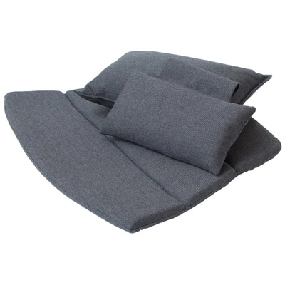 Bild av Cane line Breeze Highback Lounge Chair Cushion Kuddar för utomhusbruk Black Natté B: 75 x D: 55 H: 2 cm