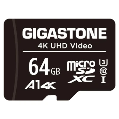 Bild av [Gigastone] 64GB Micro SD Card, 4K UHD Video, Surveillance Security Cam Action Camera Drone Professional, 90MB/s SDXC UHS I A1 Class 10, with Adapter