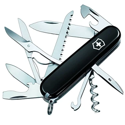 Bild av Victorinox Huntsman fickkniv (15 funktioner, sax, träsåg, korkskruv) svart B1