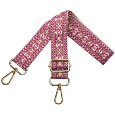 Bild av Justerbar axelrem för väskor dam bärrem, fickremmar ombyte, fickrem bred 3,8 cm med guldkarbinhake, axelväska handväskor, rosa, N17