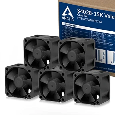 Bild av ARCTIC S4028 15K (5 Stycken) 40x40x28 mm fläkt, 1400 15000 RPM, PWM reglerad, 4 stiftskontakt, 12 V DC Svart
