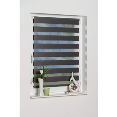 Bild av K home 233150 10 Klemmfix dubbel rullgardin Madrid utan borrning grå 70 x 200 cm (B L)