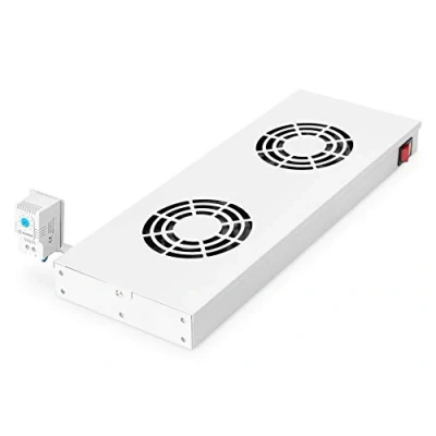 Bild av DIGITUS Fläktenhet 19&quot; 1U Rack eller takmontering För VarioFLEX skåp 2x fläkt Termostat Grå