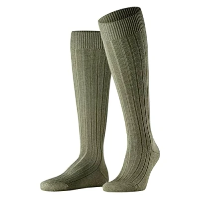 Bild av FALKE Teppich Im Schuh höga strumpor för herr merinoull grå svart plus färger varma långa tjocka ribbade ventilerande locksulor vintern 1 par, Grön (gräs 7754), 43/44 EU