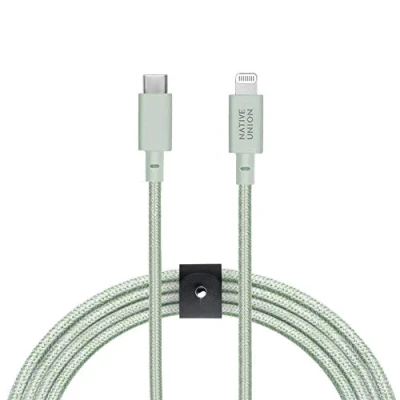 Bild av Native Union Belt USB C till Lightning kabel 3 m ultrastark [MFi certifierad] kompatibel med iPhone 14, 13 och tidigare (Sage)