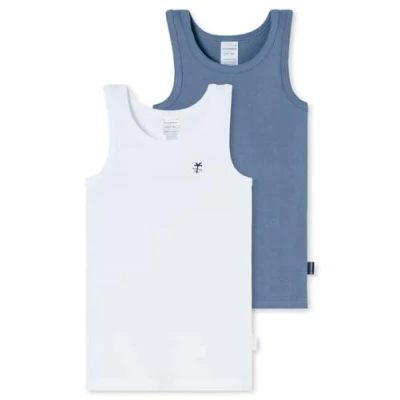 Bild av Schiesser 2PACK Undertröja för barn, Storlek: 140, Jeansblau weiss