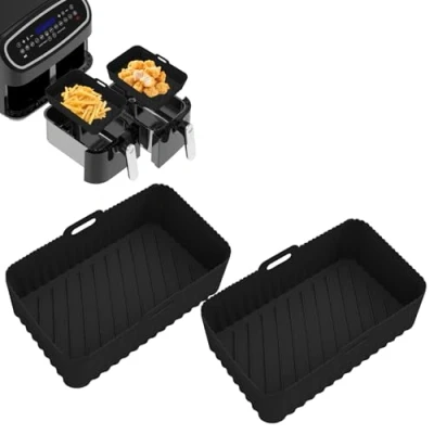 Bild av Lrocotanc 2 stycken Ninja varmluftsfritös tillbehör för AF400EU &amp; AF300EU silikonform Double Stack XL SL400EU perfekta airfryer silikoninsatser, perfekt 9,5 l