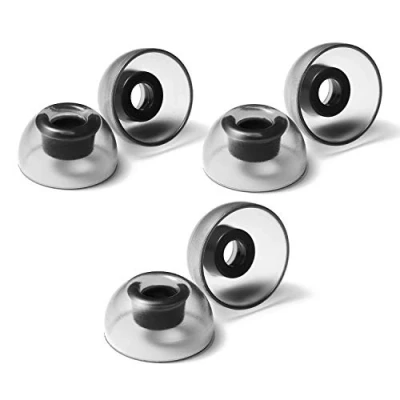 Bild av AZLA SednaEarfit Crystal TWS (M/ML/L) In ear Hovedtelefon ørepuder 3 Paar Sort, Transparent