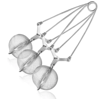 Bild av COM FOUR® 3x tetång gjord av 304 rostfritt stål bollformad teinfuser tesilar för löst te, kryddor och örter siltång (03 stycken Ø 4,5 cm)