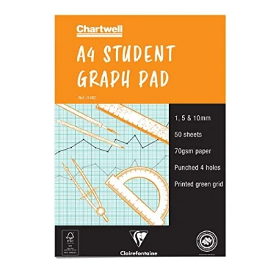 Bild av Chartwell Graph Pad, papper, grönt fodral 1,5 mm, 10 mm A4 Orange Cover