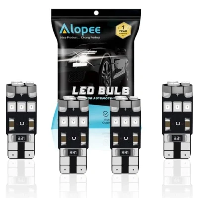 Bild av Alopee 4 pack T10 501 W5w röd Canbus felfria LED glödlampor, 9 SMD 2835 chip set bilersättning för 194 168 2825 karta kupol artighet registreringsskylt sidomarkeringsljus (12V)