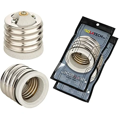 Bild av ISOLATECH 2st E40 till E27 adapter sockel för lampsockel LED omvandlare lågenergilampor (max. 250V/2A) glödlampor kök badrum takinstallation keramisk bas värmebeständig