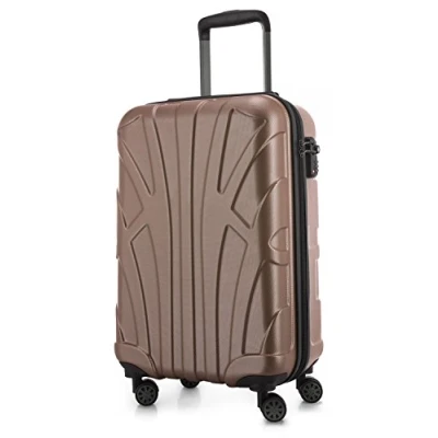 Bild av Suitline Väska i 3 storlekar, Vagnset vagn hardshell resväska (55 cm, 66 76 cm) tvillingrullar, 15 olika färger, guld, 55 cm