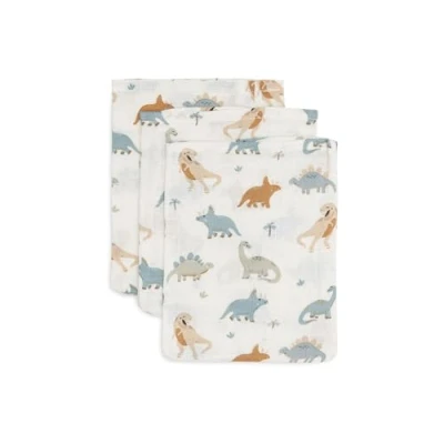 Bild av Jollein 536 848 67100 tvättlappar/tvätthandskar set om 3 Dino Roarsome (15 x 20 cm)
