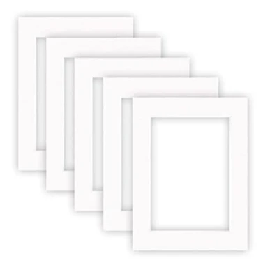 Bild av nielsen Conservation Passepartout kartong 2,2 mm set med 5 st yttre format 30x40 cm för bildformat 20,5 x 29,5 (DIN A4) polarvit (ljusvit) strukturerad yta