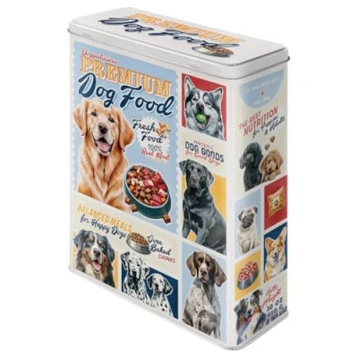 Bild av Nostalgic Art Förvaringsburk i retrostil XL, 4 l, Premium Dog Food Presentidé för hundägare, förvaringsbox torrfoder, vintagedesign