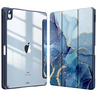 Bild av Fintie Hybridfodral för iPad Air 11 tum, 6,/5/4. Generation (2024/2022/2020) 10,9 tum med pennhållare stötsäkert skyddsfodral transparent hårt skal på baksidan, Fanstasy Ombre