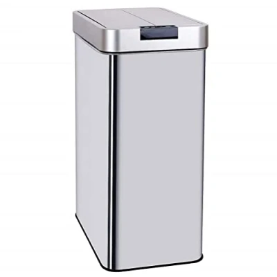 Bild av KITCHEN MOVE Silverfärgad papperskorg för köket, automatisk, 70 l, rostfritt stål, metall aluminium, (70 l) EU