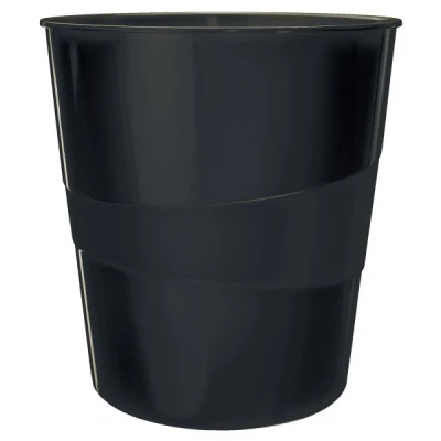 Bild av Leitz WOW Papperskorg, 15 liter, plast, svart, 52781095