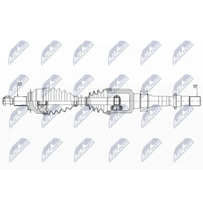 Bild av NTY NPW MZ 058 Arbre de transmission Essieu avant droit 1016 MAZDA: CX 5 I, 6 Berline