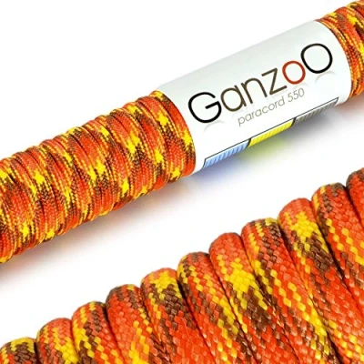 Bild av Ganzoo Paracord 550 lina 4 mm utomhussnöre/30 meter/typ 3/nylon och polyester, 7 innersträngar/universalrep för hundhalsband/hundkoppel knutar/camping överlevnad/eld