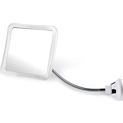 Bild av MIRRORVANA Flexibel dimfri duschspegel för rakning med justerbar höjdsvanhals, 360 vridbar och uppgraderad sugning, okrossbar 16 cm x (6,3 tum 6,3 tum) yta