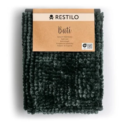 Bild av RESTILO Badmatta 60 x 90 cm Halkfri Badrumsmatta Absorberande Duschmatta Vattenabsorberande Antracit Bati