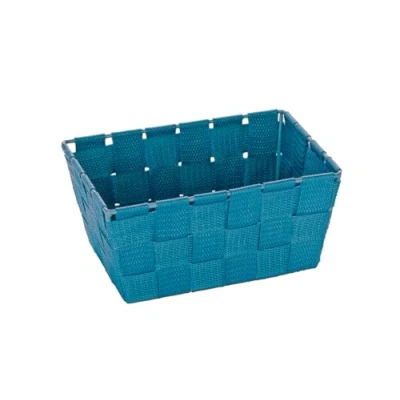 Bild av WENKO Förvaringskorg Adria Mini petrol Badrumskorg, rektangulär, plastnät kapacitet: 2,178 l, polypropylen, 19 x 9 14 cm,