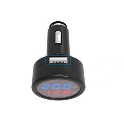 Bild av GOFORJUMP 3 i 1 digital voltmeter, termometer 12 V 24 cigarettändare USB billaddare