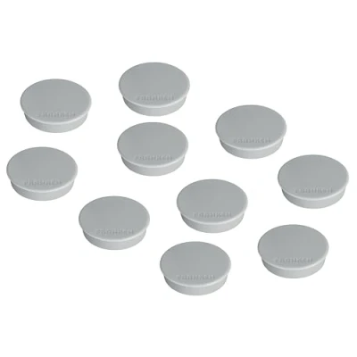 Bild av FRANKEN magneter runda, 10 stycken, högkvalitativa självhäftande för kontor, hushåll, verkstad, perfekt whiteboards, kylskåp, plantavlor eller montrar, 38 mm, grå, HM38 12