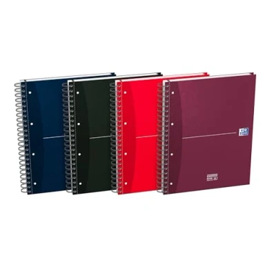 Bild av Oxford Collegeblock A4, rutig, 240 sidor, europeisk bok, 3 register, 4 färger, 5 stycken