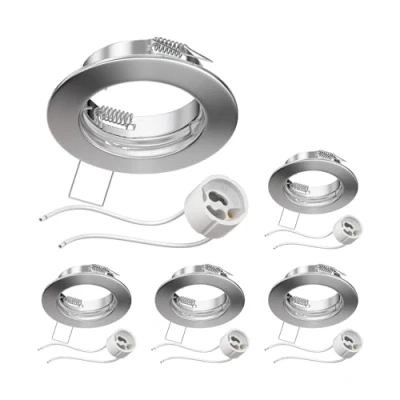 Bild av ledscom.de 5 delar infälld takram FERE ram krom matt (LED/Halogen/GU10/MR16/PAR16/50mm) inkl. GU10 uttag