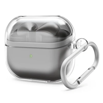 Bild av elago Compatible with Samsung Galaxy Buds 3 Case &amp; Pro Case, Clear Carabiner, Premium TPU Cover, Wireless Charging, Headphone Accessories, for Men, Women (Clear)
