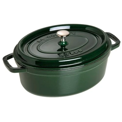Bild av STAUB emaljerad gjutjärnsgryta/Cocotte, diameter: 29 cm, 4,25 l, basilika/grön