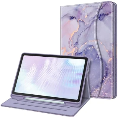 Bild av FINTIE Fodral för Samsung Galaxy Tab S6 Lite 10,4 tum 2022/2020 (modell SM P610/P613/P615/P619) med S pennhållare, flervinklat visningsfolio stativ skydd ficka, automatisk väckning/sömn (Lilac