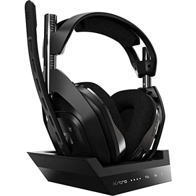 Bild av ASTRO Gaming A50 trådlöst headset plus Base Station Gen 4 PS4, PC, Mac svart och silver (förnyat)
