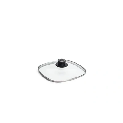 Bild av Ylle säkerhetsglaslock, fyrkantig, 24 x cm, lockknapp med permanent ventilation, rostfritt stål, transparent, ugnssäker upp till 250